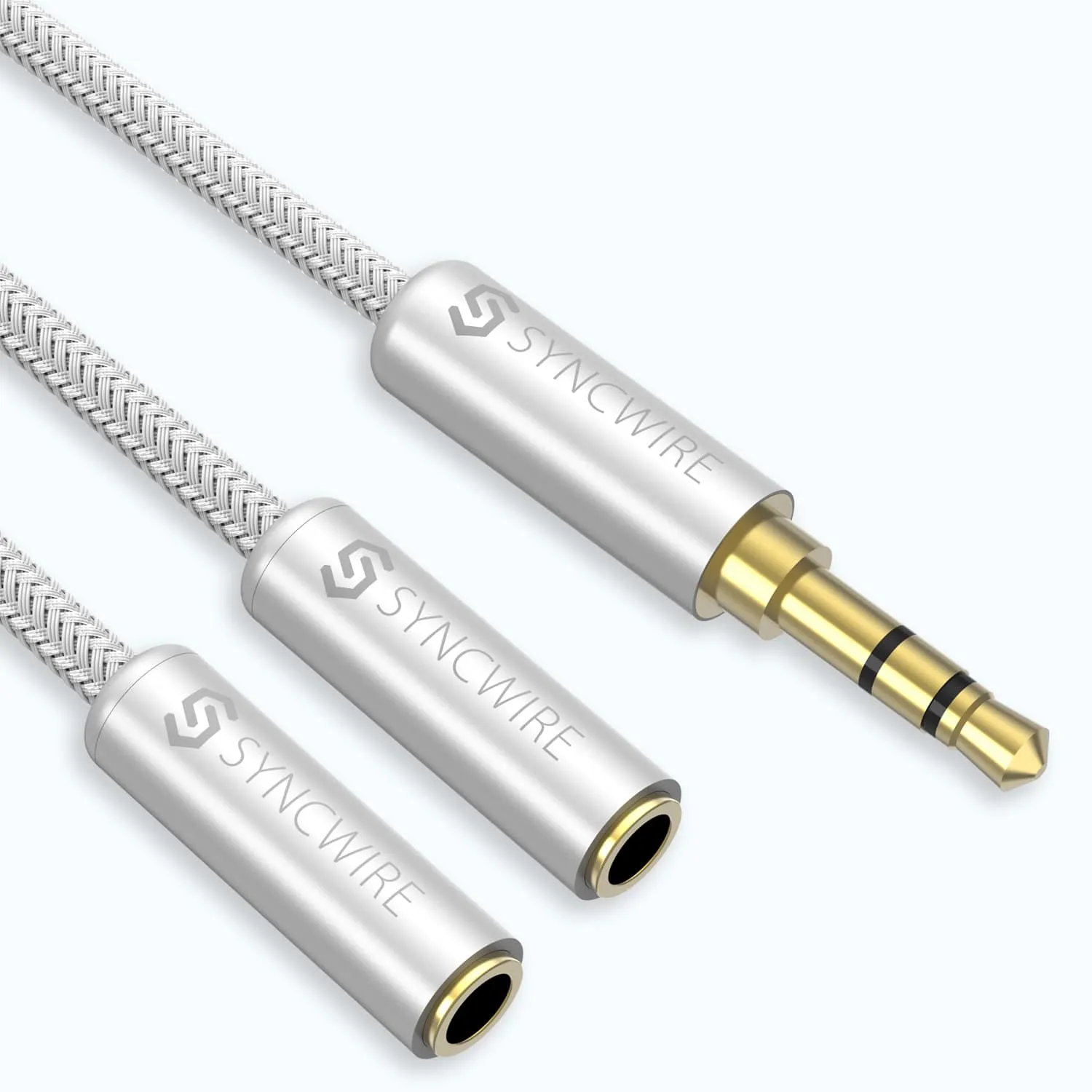 Nylon-Braided 3.5mm Audio Cable Y Splitter