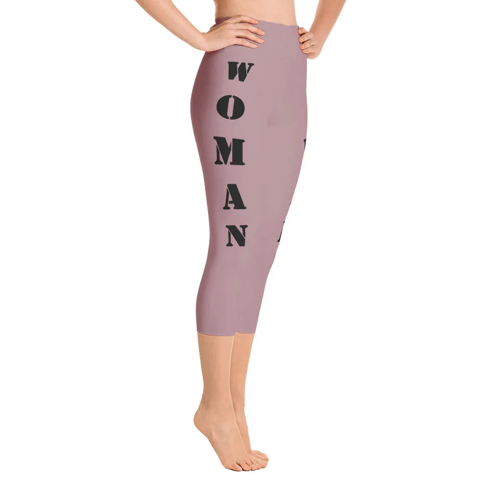 Our best viral leggings dusty rose woman power black letters