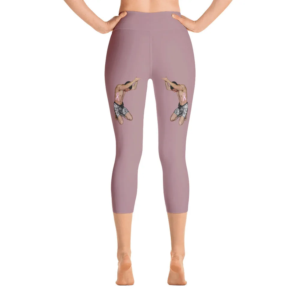 Our best viral leggings dusty rose woman power black letters