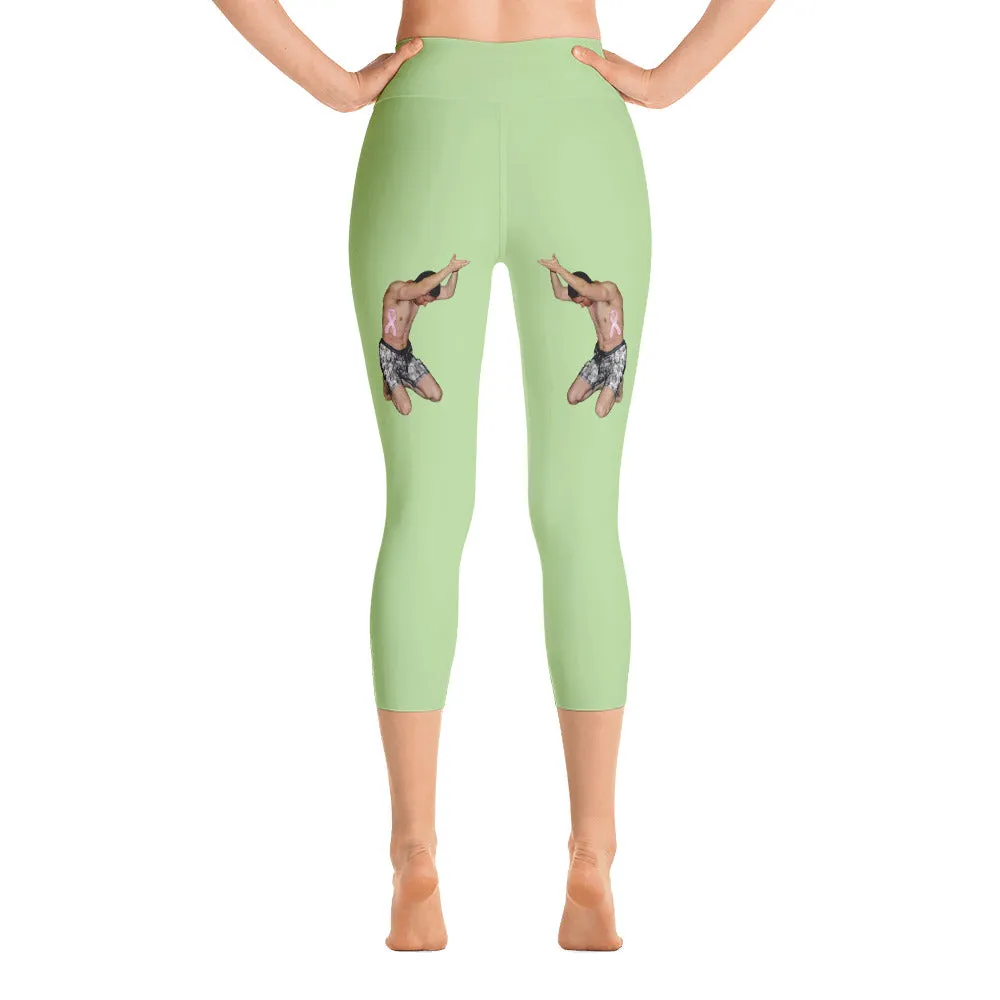 Our best viral leggings pale green woman power black letters