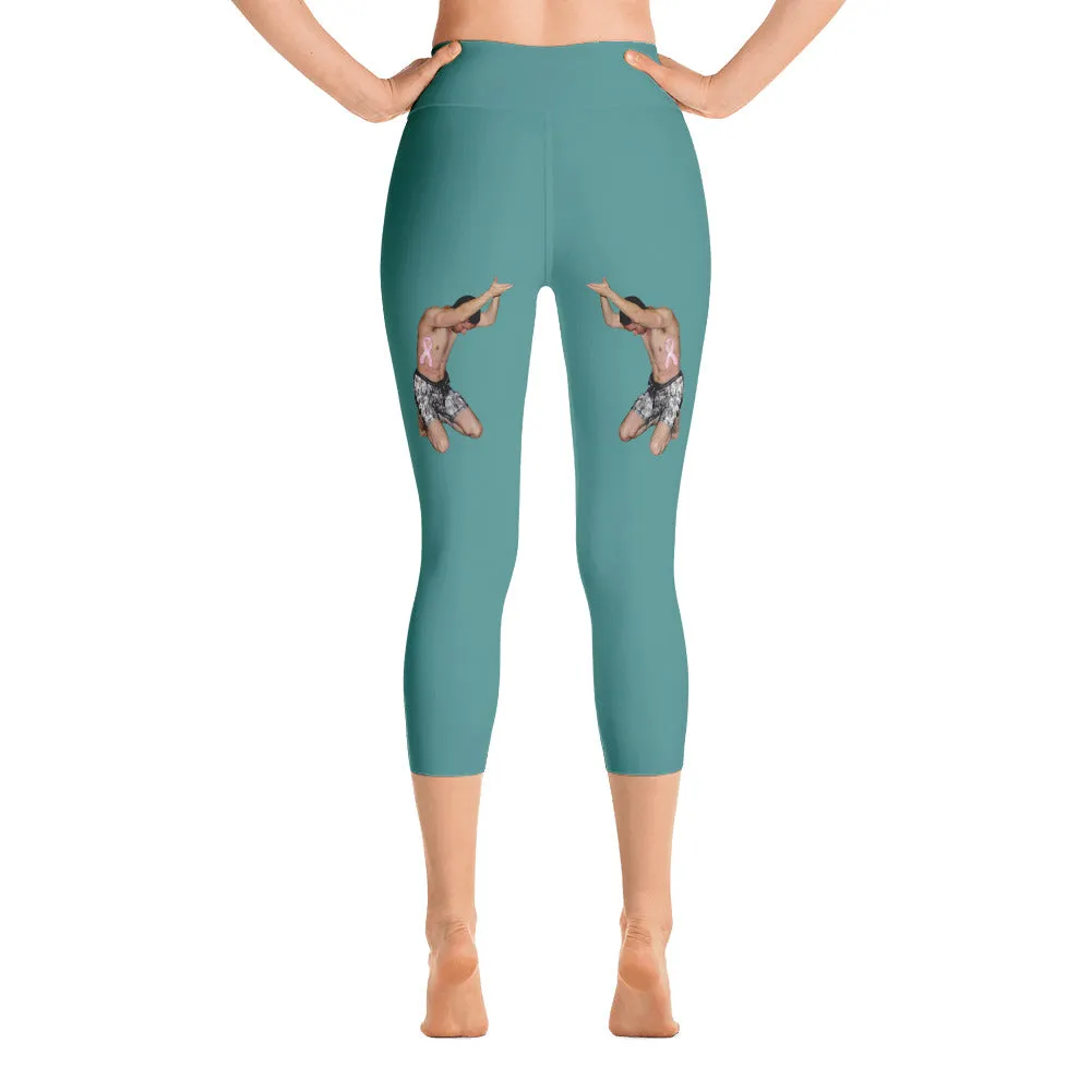 Our best viral leggings teal awesome goddess white letters