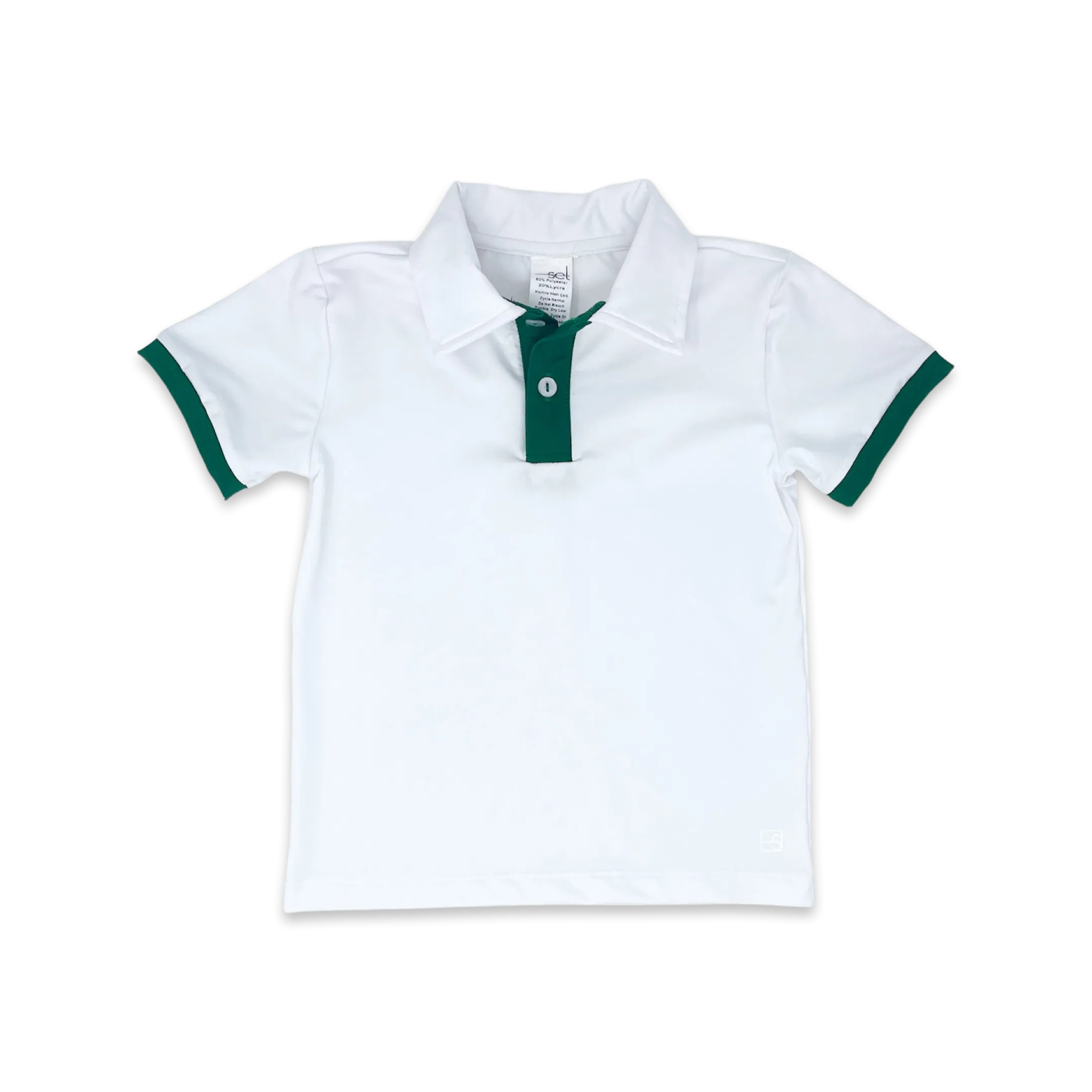 Parker Polo | White with Augusta Green (4T)