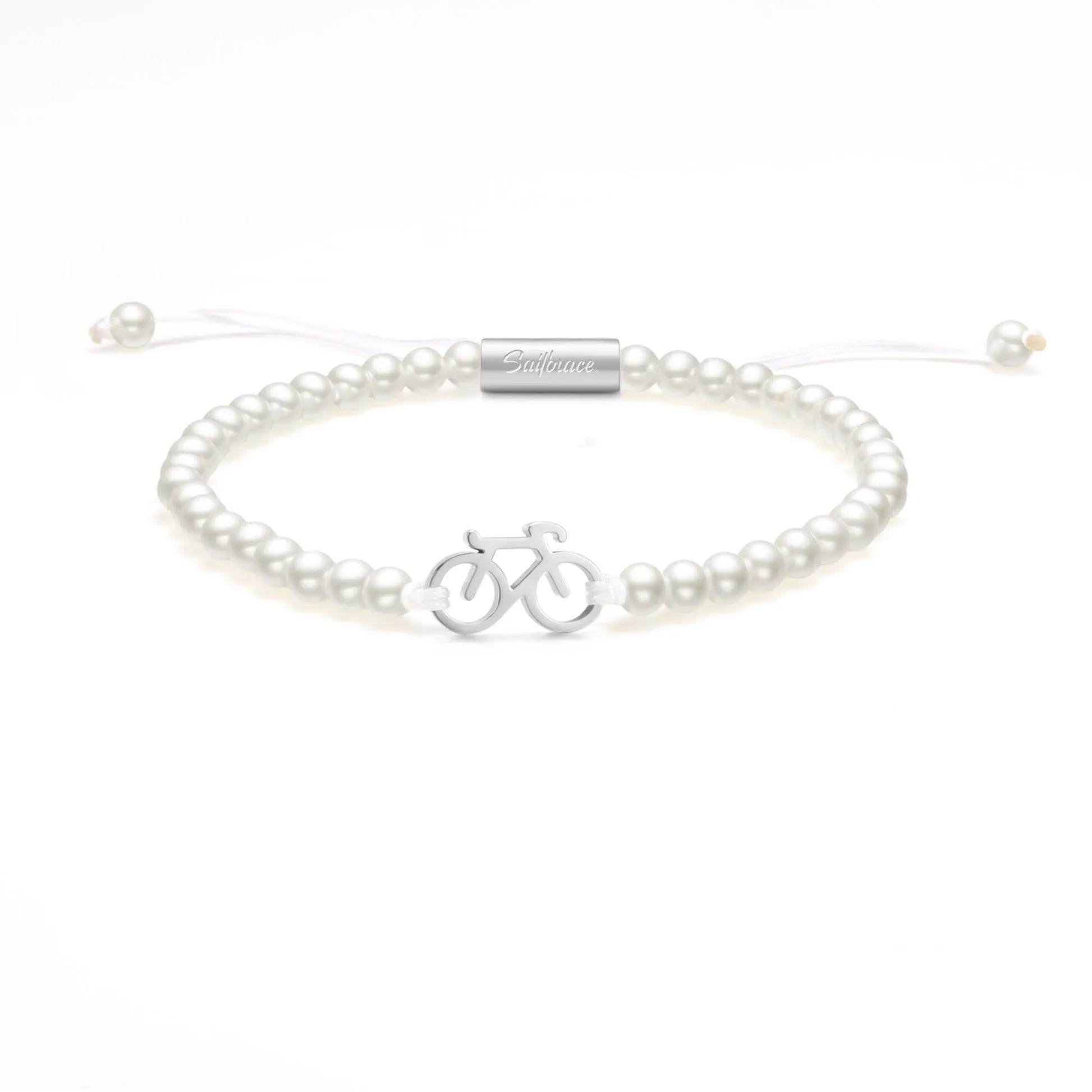 Pearl Silver Bike Bracelet