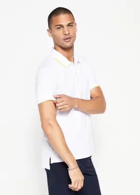 Performance Tipped Polo | White w/Yellow Tipping