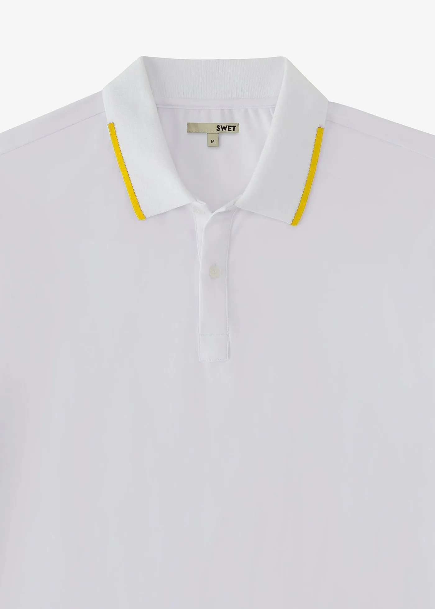 Performance Tipped Polo | White w/Yellow Tipping