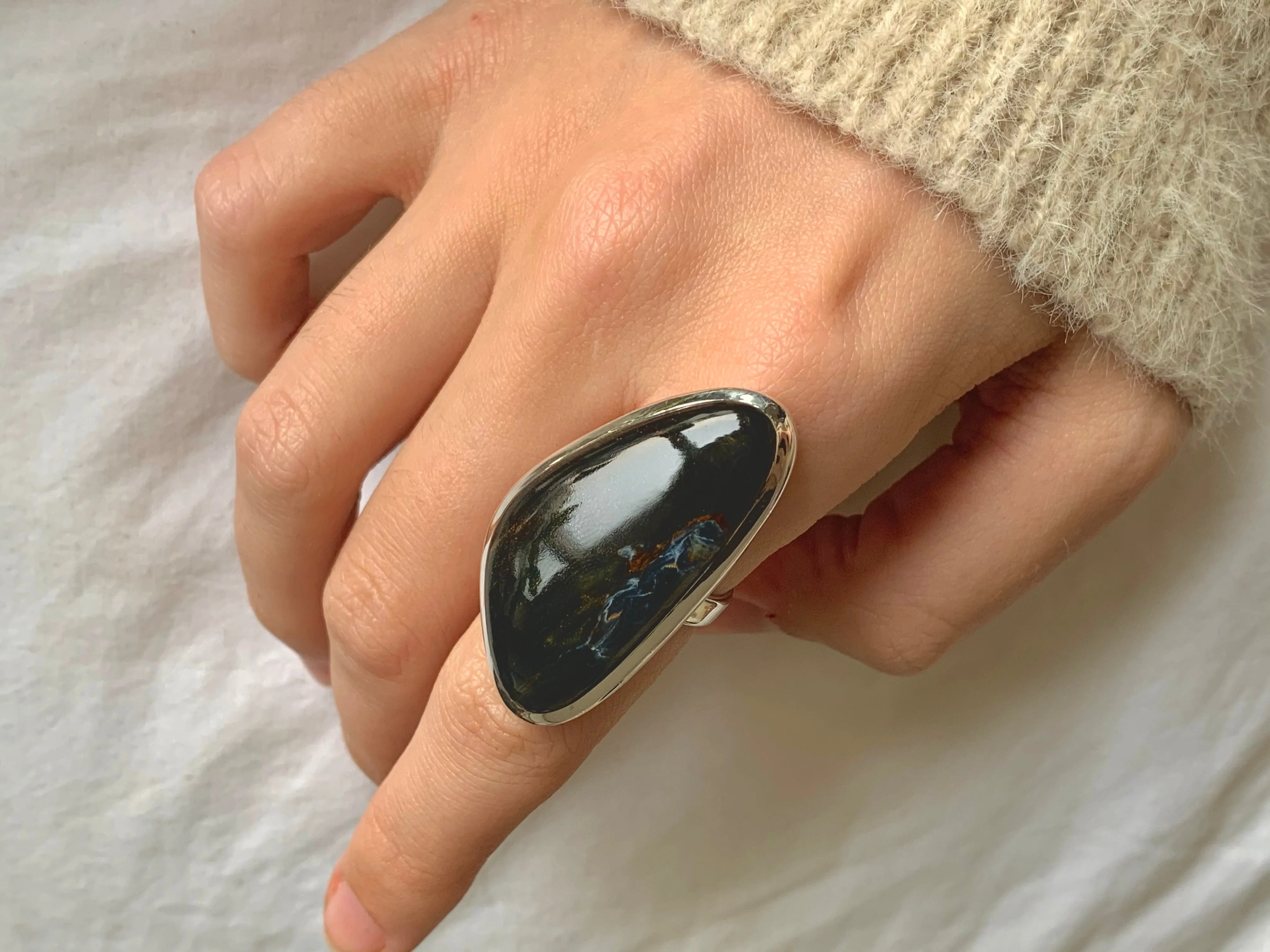 Pietersite Naevia Ring - Large Freeform (US 7)