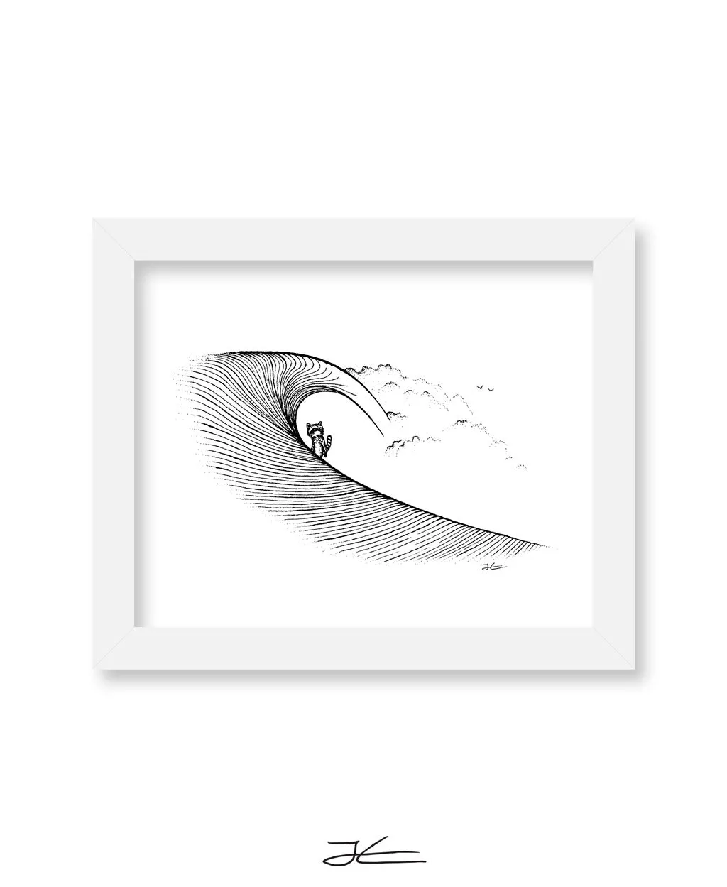 Raccoon Barrel - Print/ Framed Print