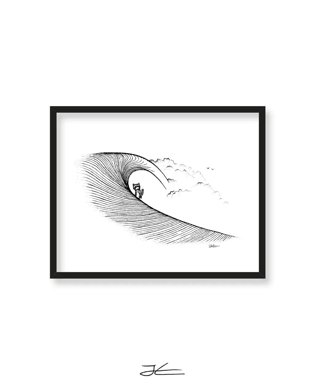 Raccoon Barrel - Print/ Framed Print