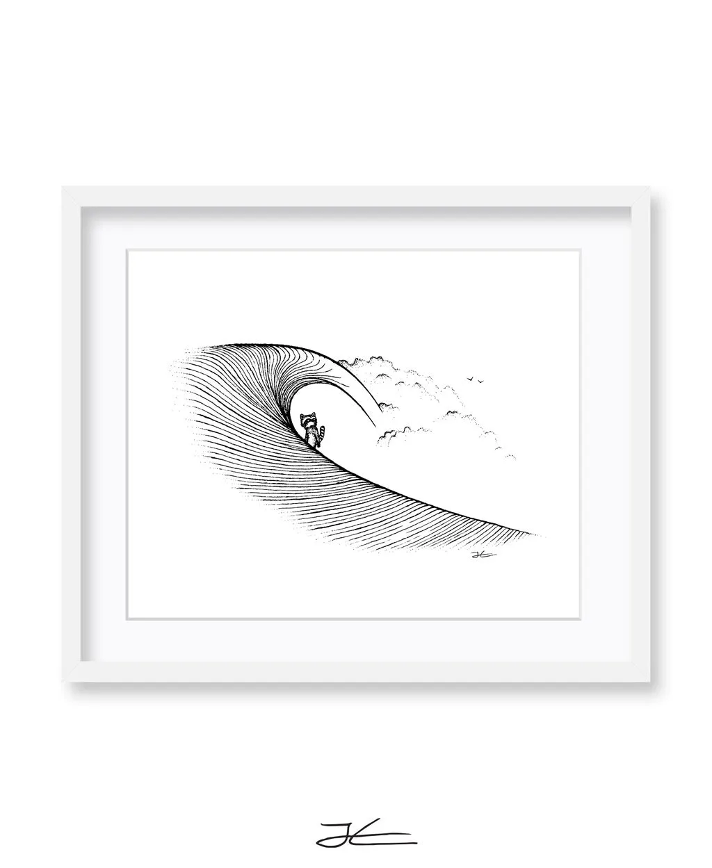 Raccoon Barrel - Print/ Framed Print