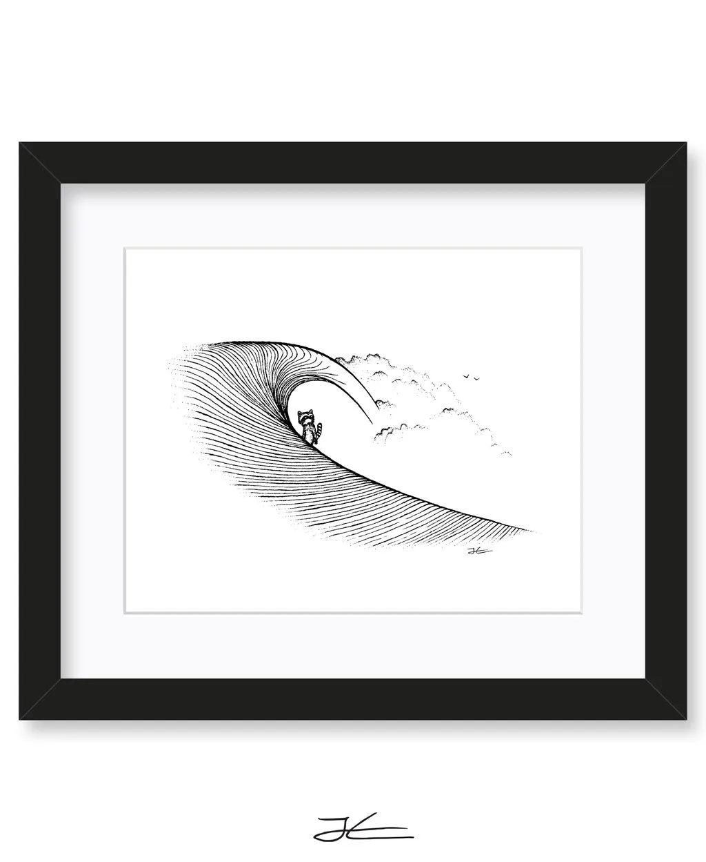 Raccoon Barrel - Print/ Framed Print