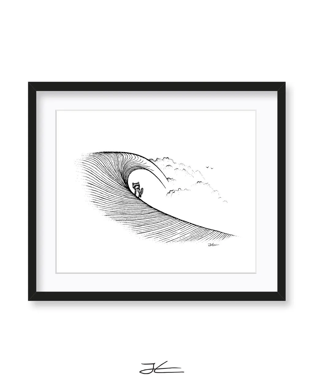 Raccoon Barrel - Print/ Framed Print