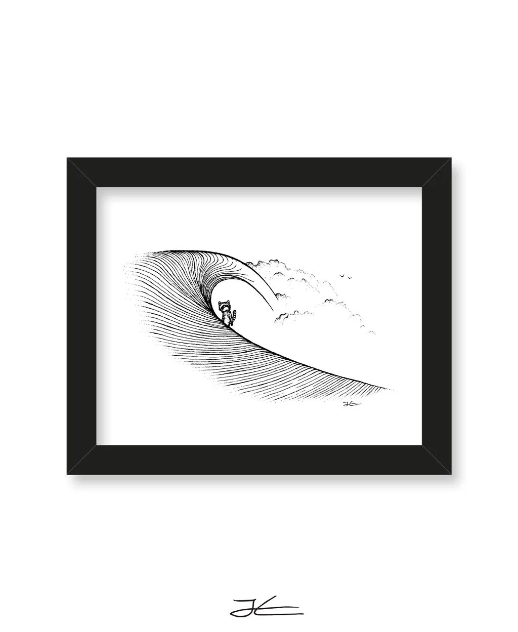 Raccoon Barrel - Print/ Framed Print