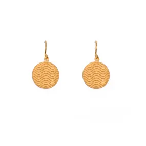 Serenity Disk Wire Earrings 24K Gold Vermeil