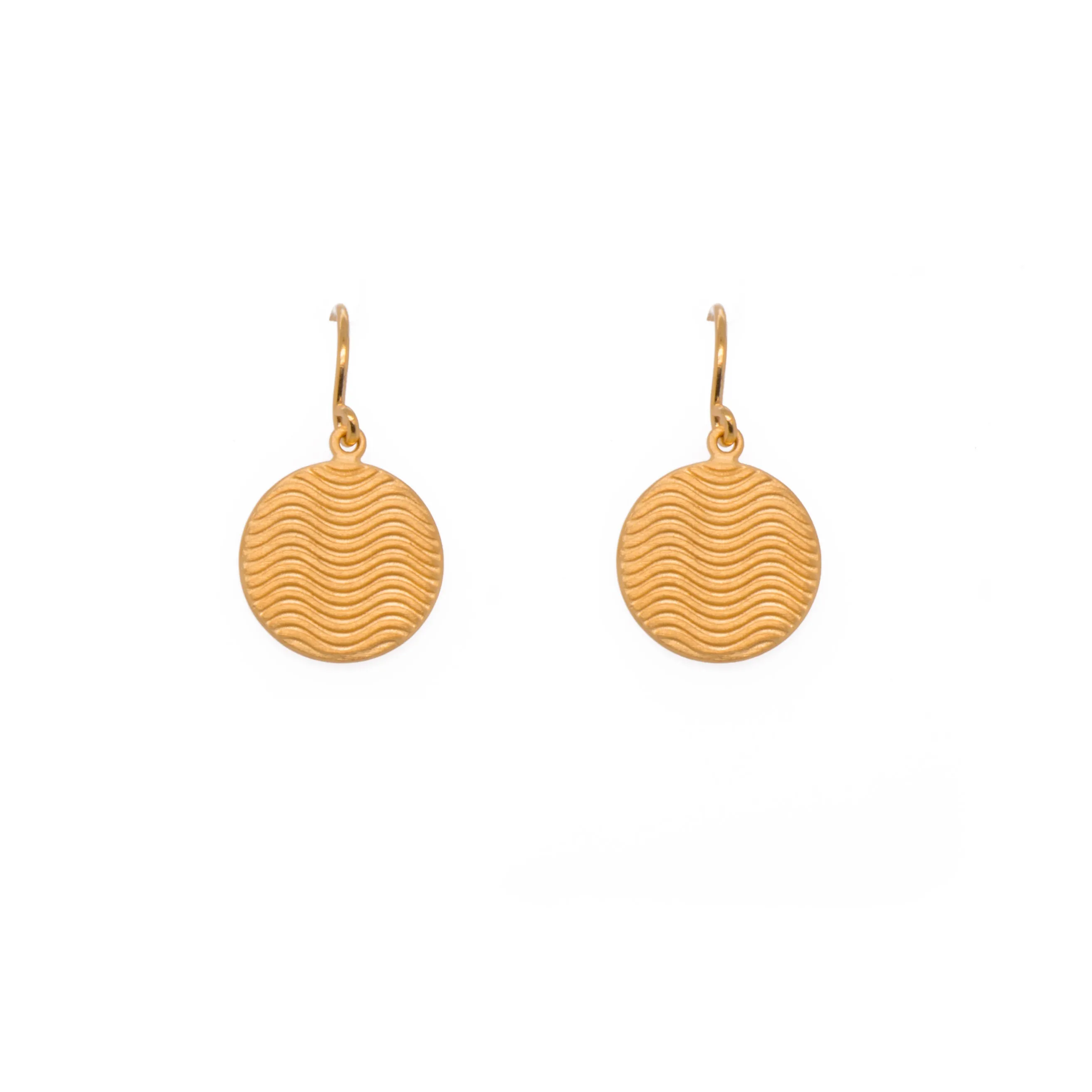 Serenity Disk Wire Earrings 24K Gold Vermeil