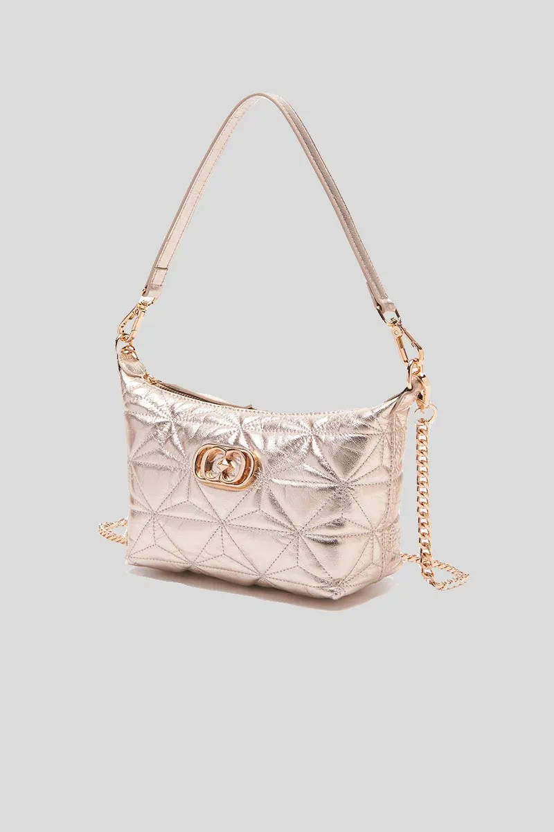 Shiny Lucy Sm. Shoulder Bag Laminated Leather - Gold