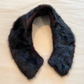 SOLD Vintage Dark Brown Mink Fur Collar, Replacement Coat Collar