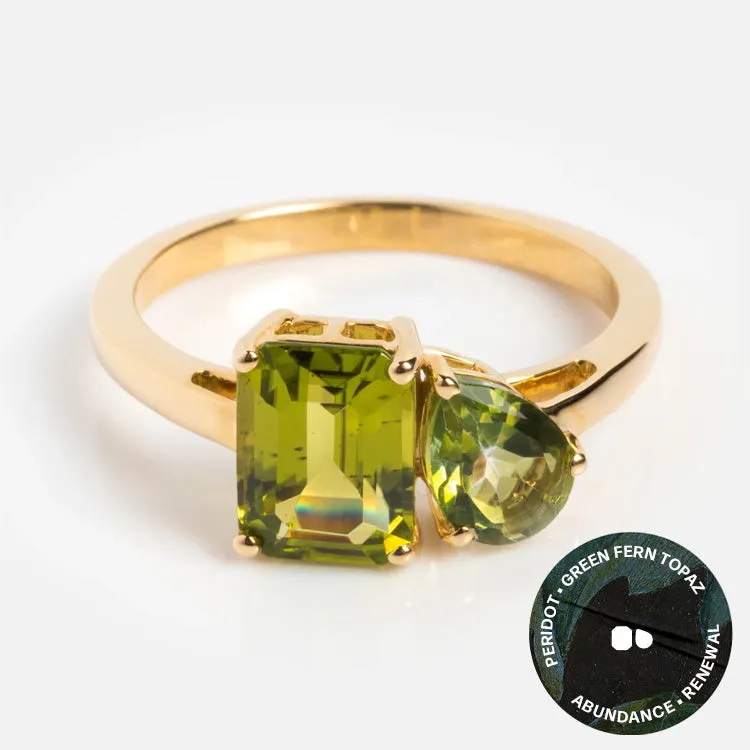 Solid Gold Toi et Moi Colorful Gemstone Ring