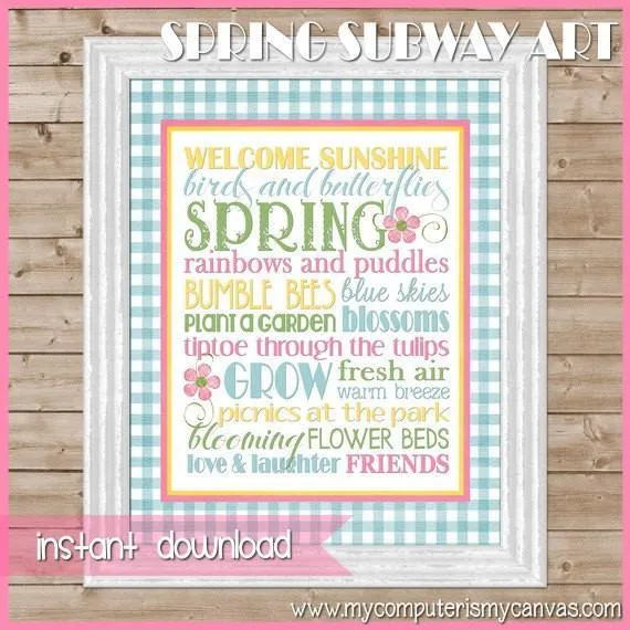 Spring or May Flowers Subway Art PRINTABLE