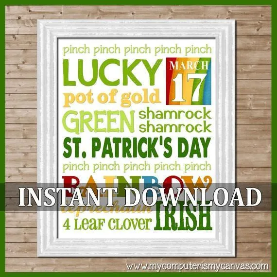 St. Patrick's Day or March Subway Art PRINTABLE