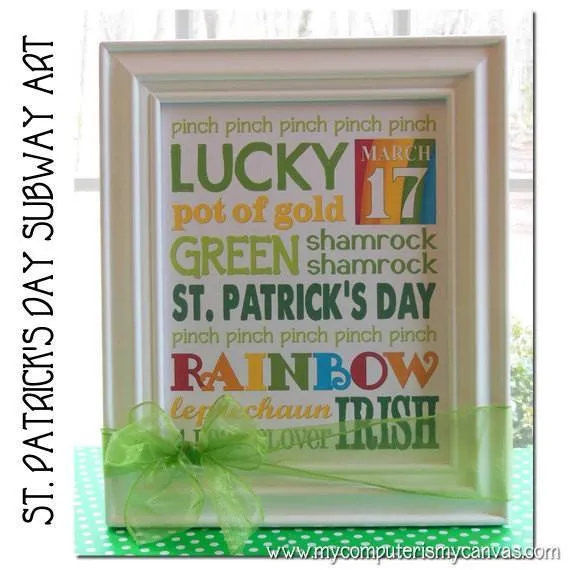 St. Patrick's Day or March Subway Art PRINTABLE