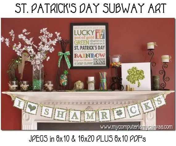 St. Patrick's Day or March Subway Art PRINTABLE