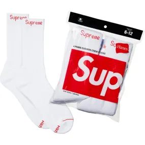 Supreme®/Hanes® Crew Socks (4 Pack) (White)