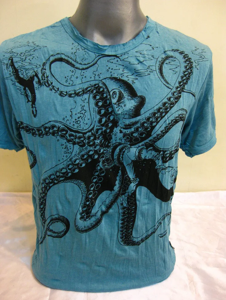 Sure Design Men's Octopus T-Shirt Turquoise