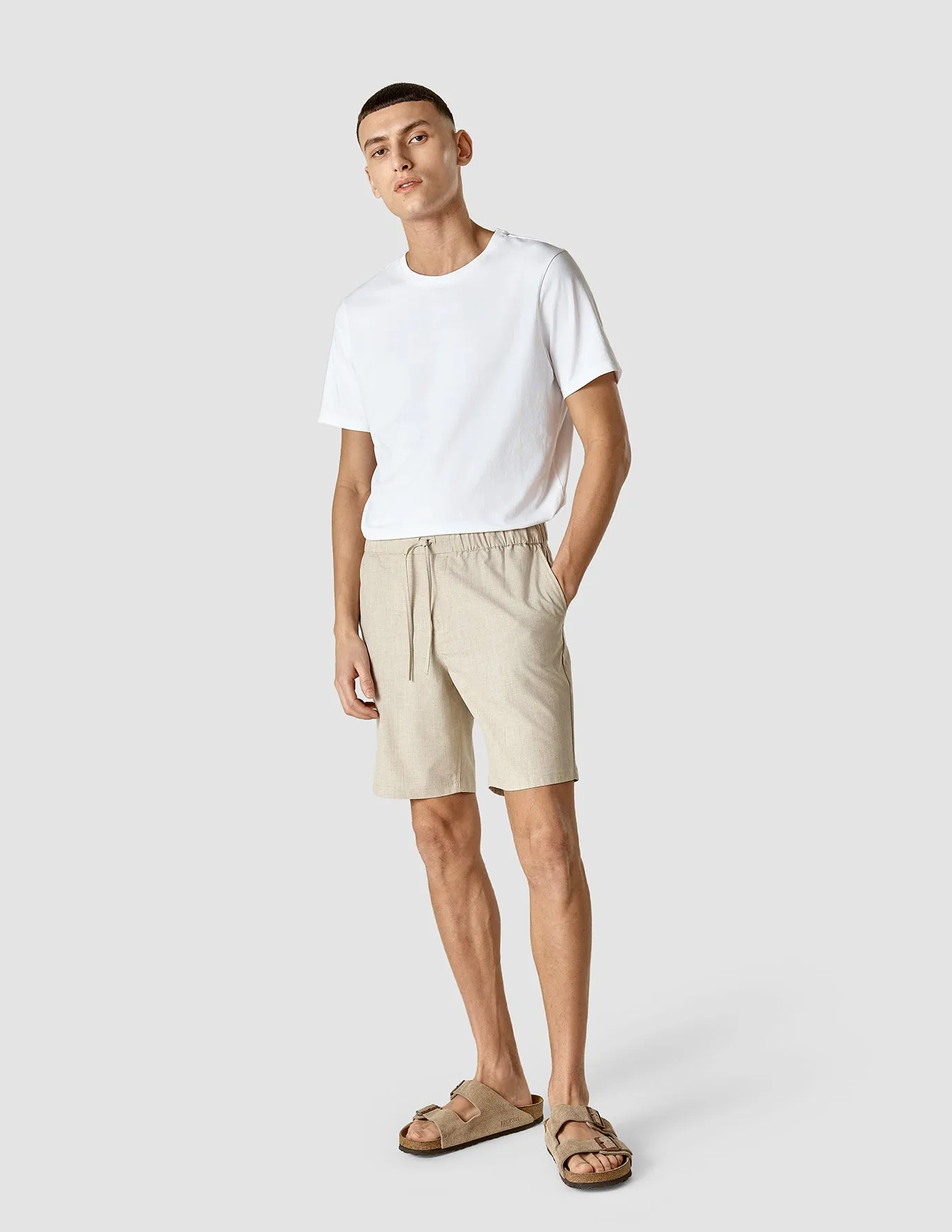 Tech Linen Elastic Shorts Sandshell