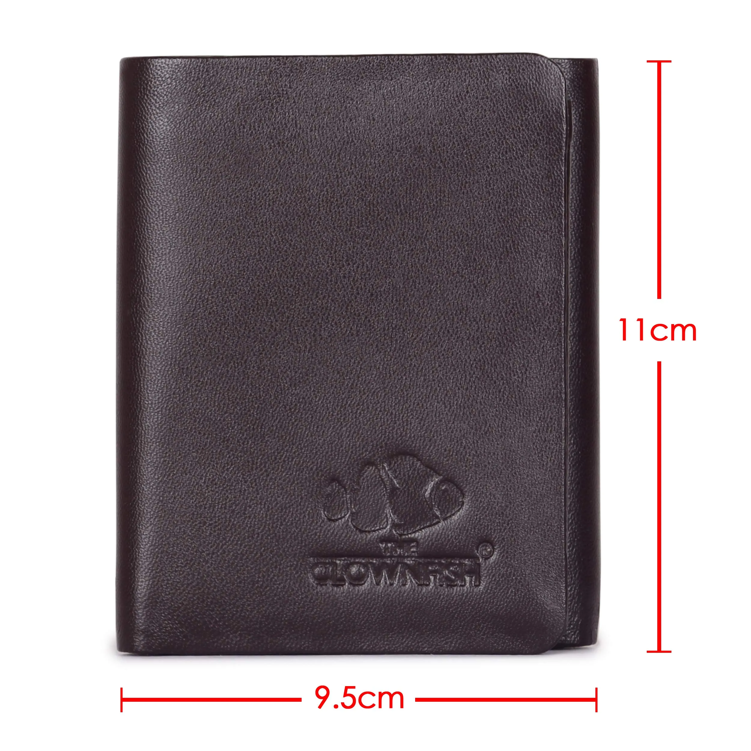 THE CLOWNFISH Axel Stitchless Genuine Leather Wallet for Men's with RFID Protection - Brown