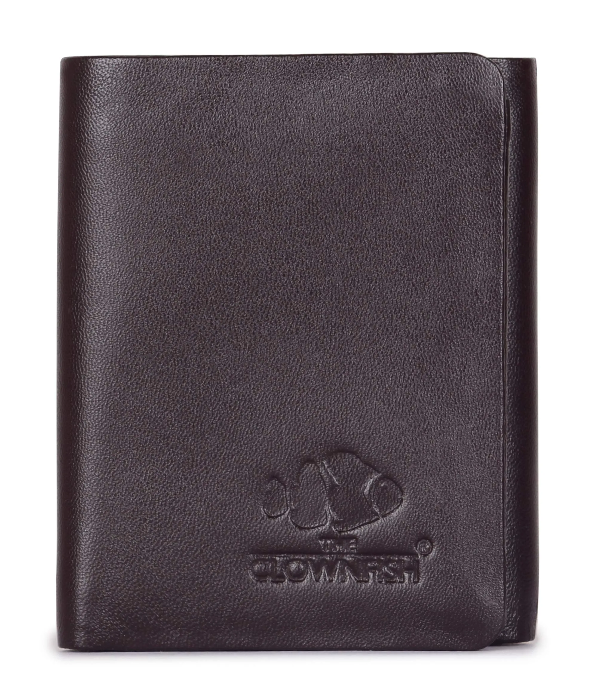 THE CLOWNFISH Axel Stitchless Genuine Leather Wallet for Men's with RFID Protection - Brown