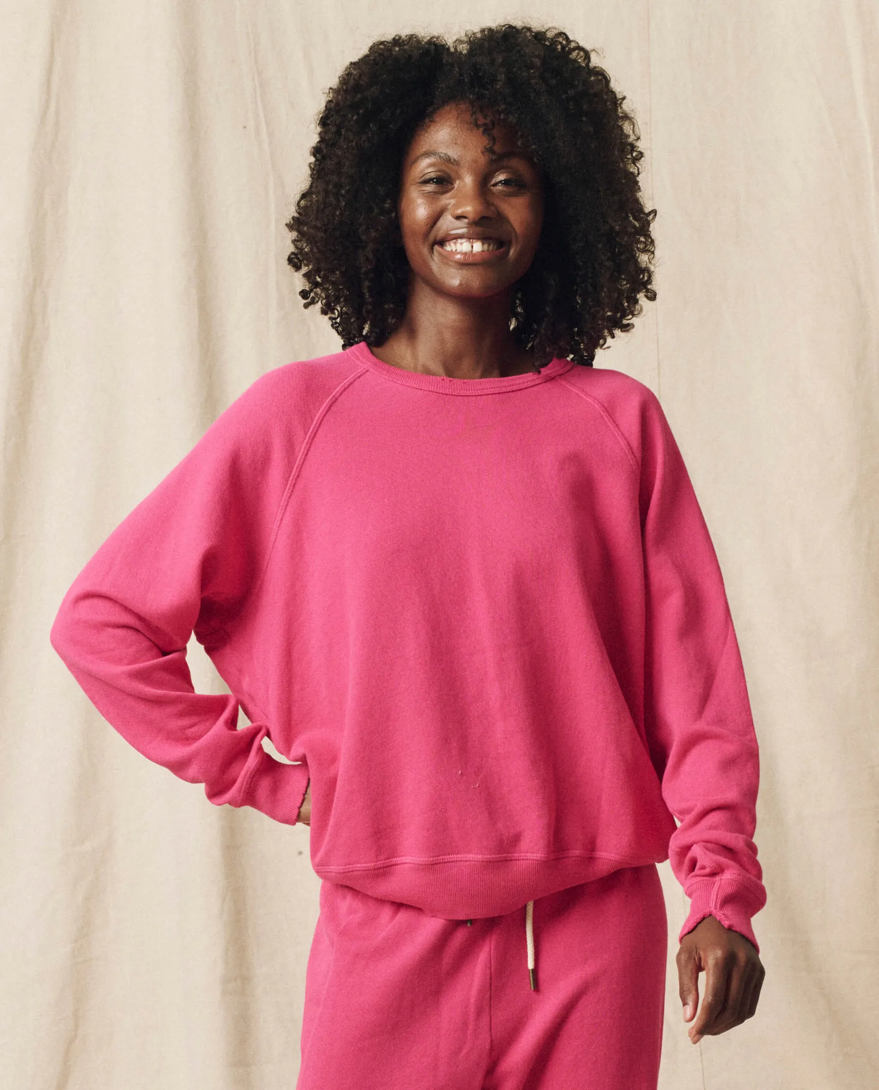 The College Sweatshirt. Solid -- Fuchsia