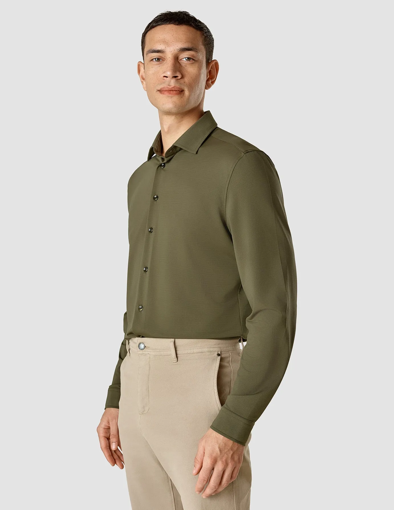 Travel Shirt Remote Green Slim