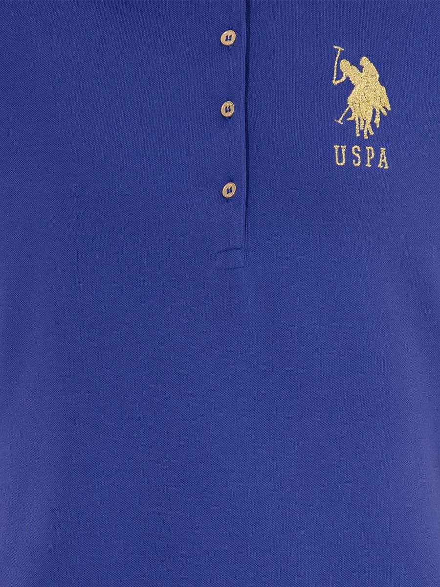 USPA Polo Shirt Women Gold Royal Blue VR212 USPOW050 Polo Big Pony US Polo Assn.