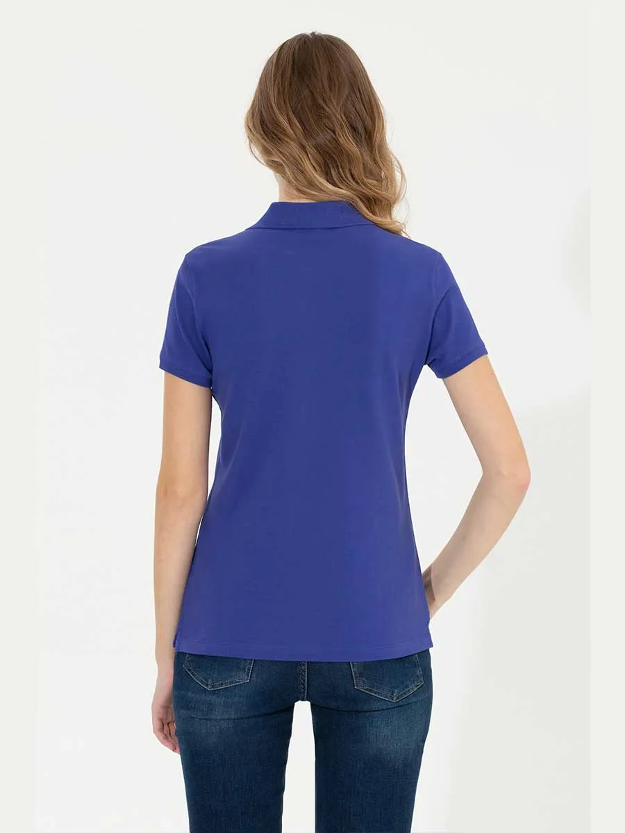 USPA Polo Shirt Women Gold Royal Blue VR212 USPOW050 Polo Big Pony US Polo Assn.