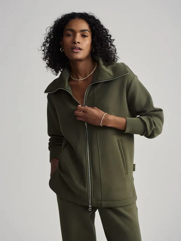 Varley Raleigh Zip Through Sweat - Olive Night