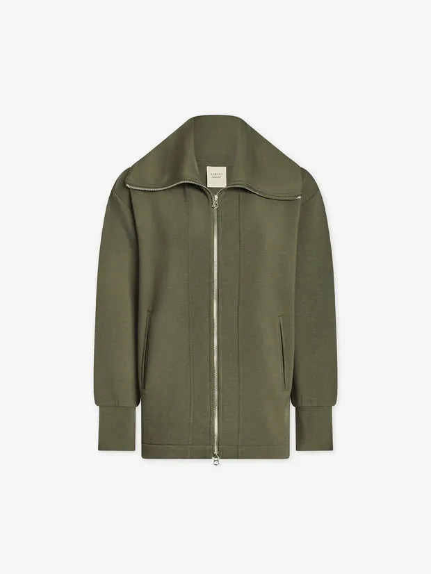 Varley Raleigh Zip Through Sweat - Olive Night