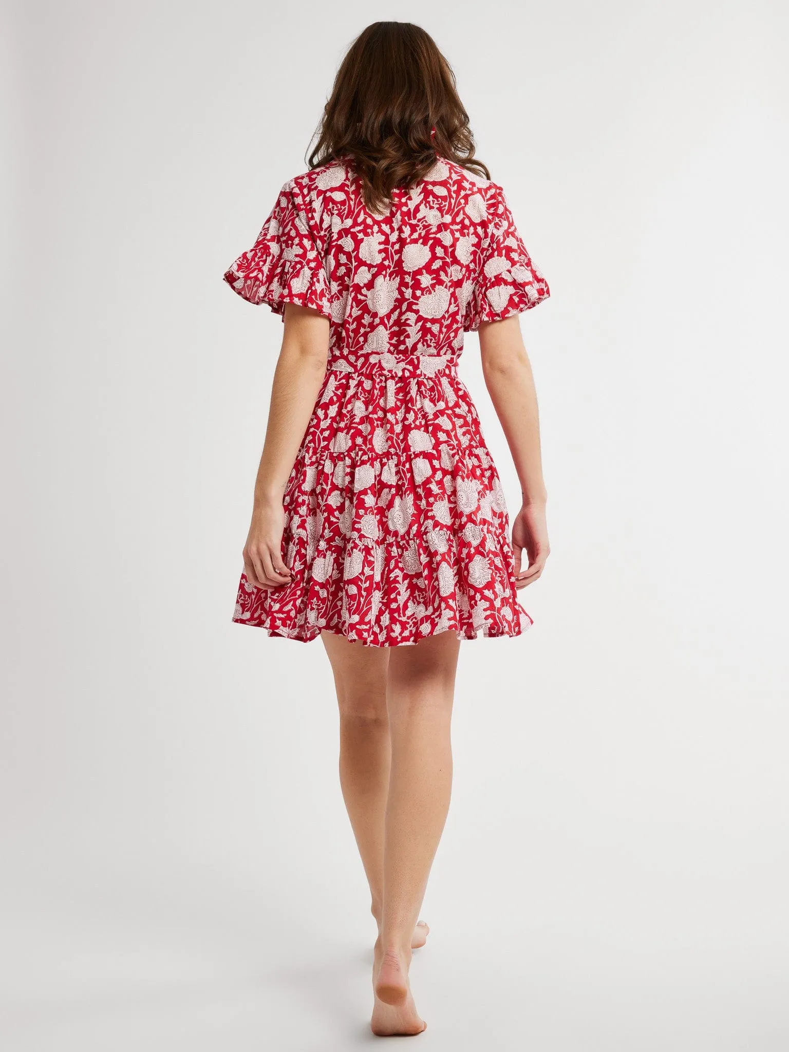 Violetta Dress in Red Zinnia