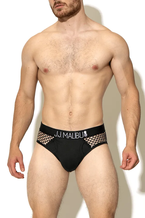 With-You-Tonight Fishnet Mesh Briefs - Black