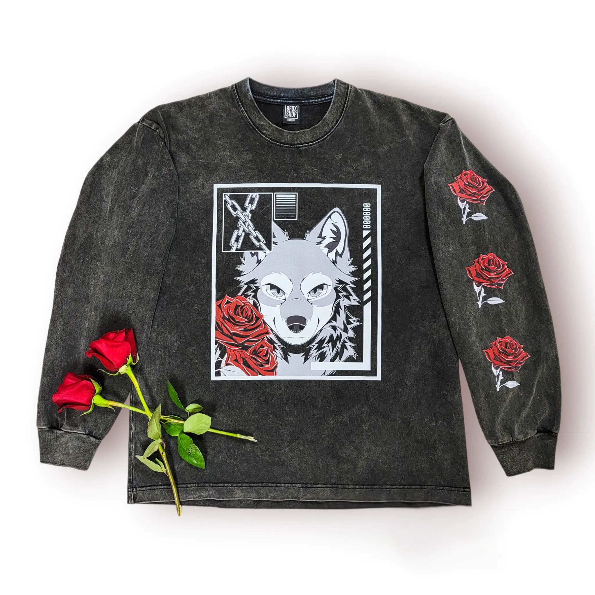 WOLF ROSE LONG SLEEVE T-SHIRT