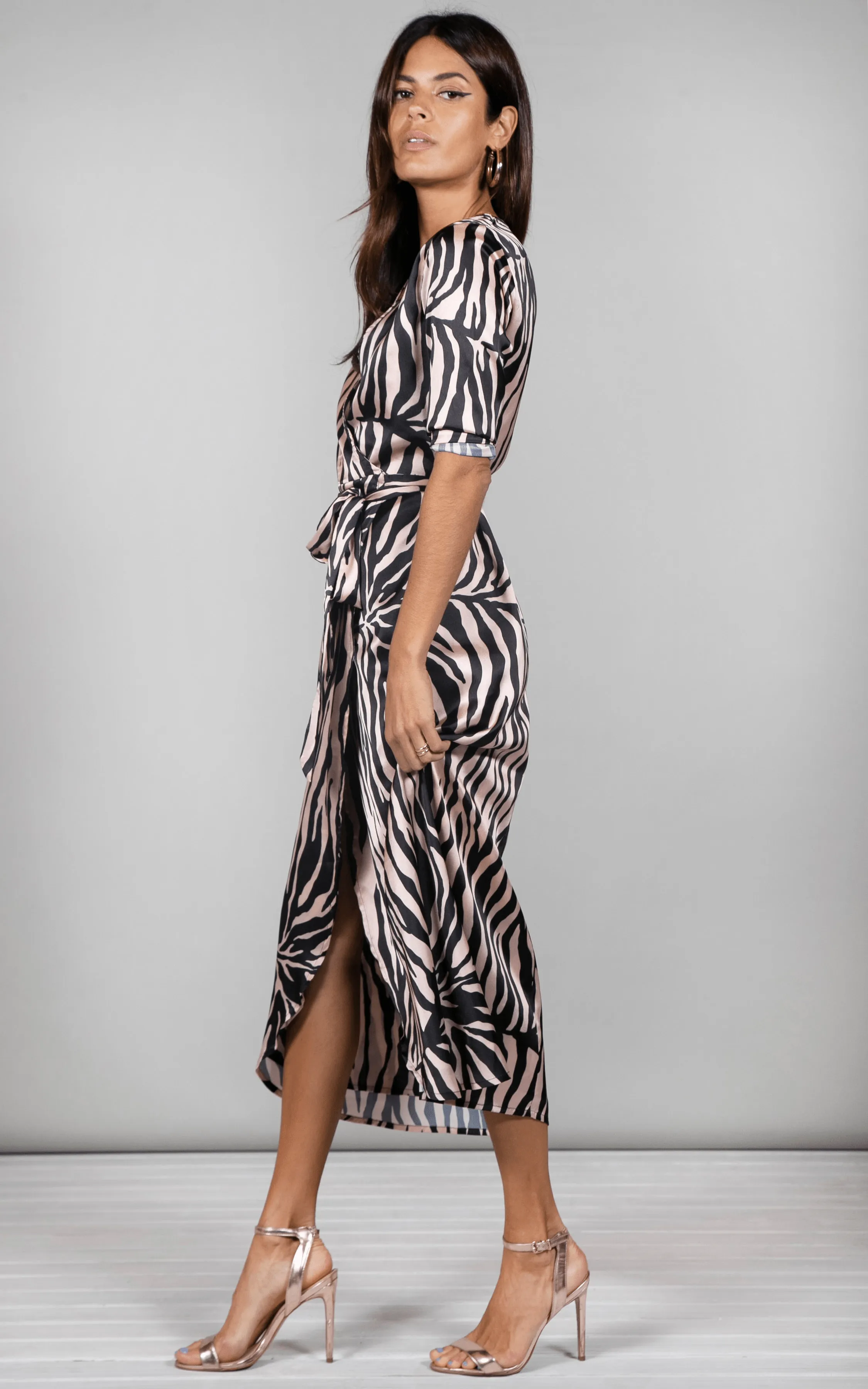 Yondal Dress In Blush Zebra